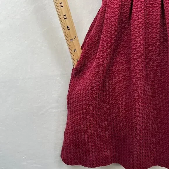 Anthropologie Ganni Burgundy Pinnacle Pleated Sleeveless Fit & Flare Dress  XS - Picture 11 of 15